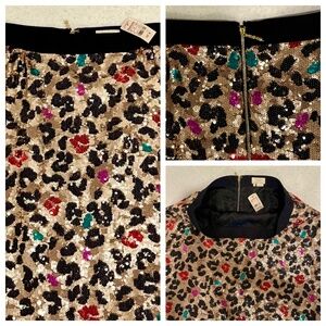 NWT Kate Spade Sequined Leopard / Cheetah Skirt ✨ Christmas New Years Eve Party